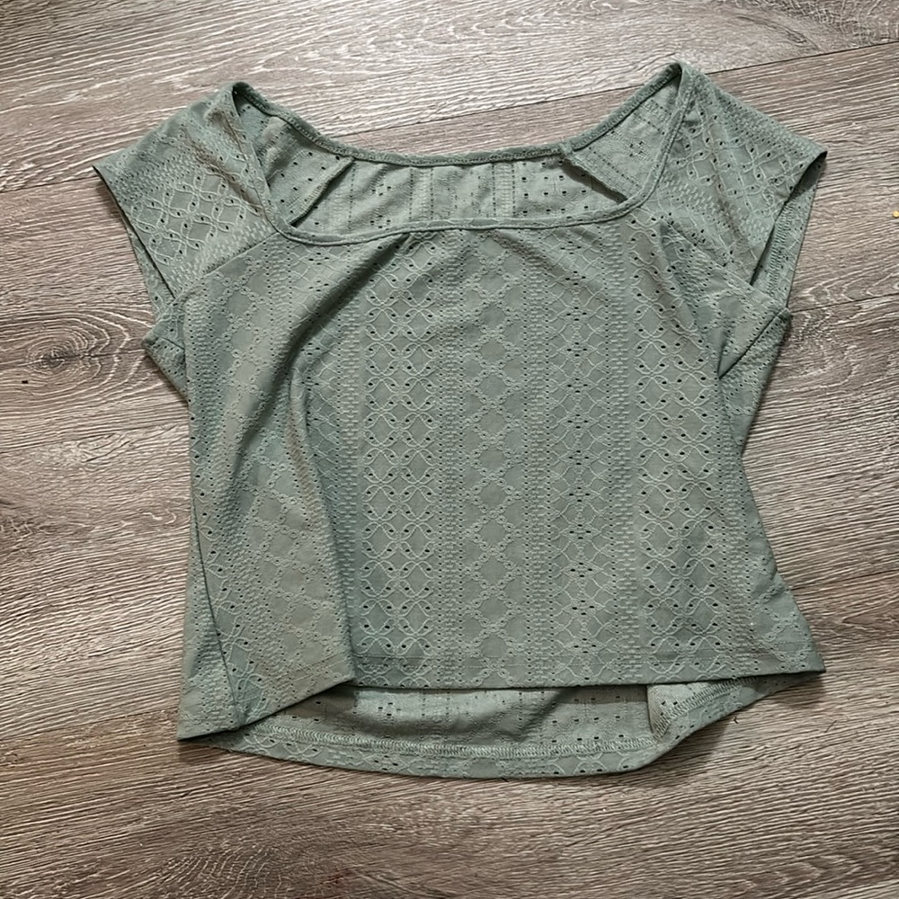 Teal holed t shirt